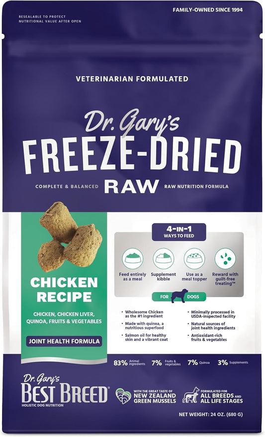Best Breed Dr. Gary's Freeze-Dried Raw Food, Topper and Treat: Chicken Recipe - 24 oz.