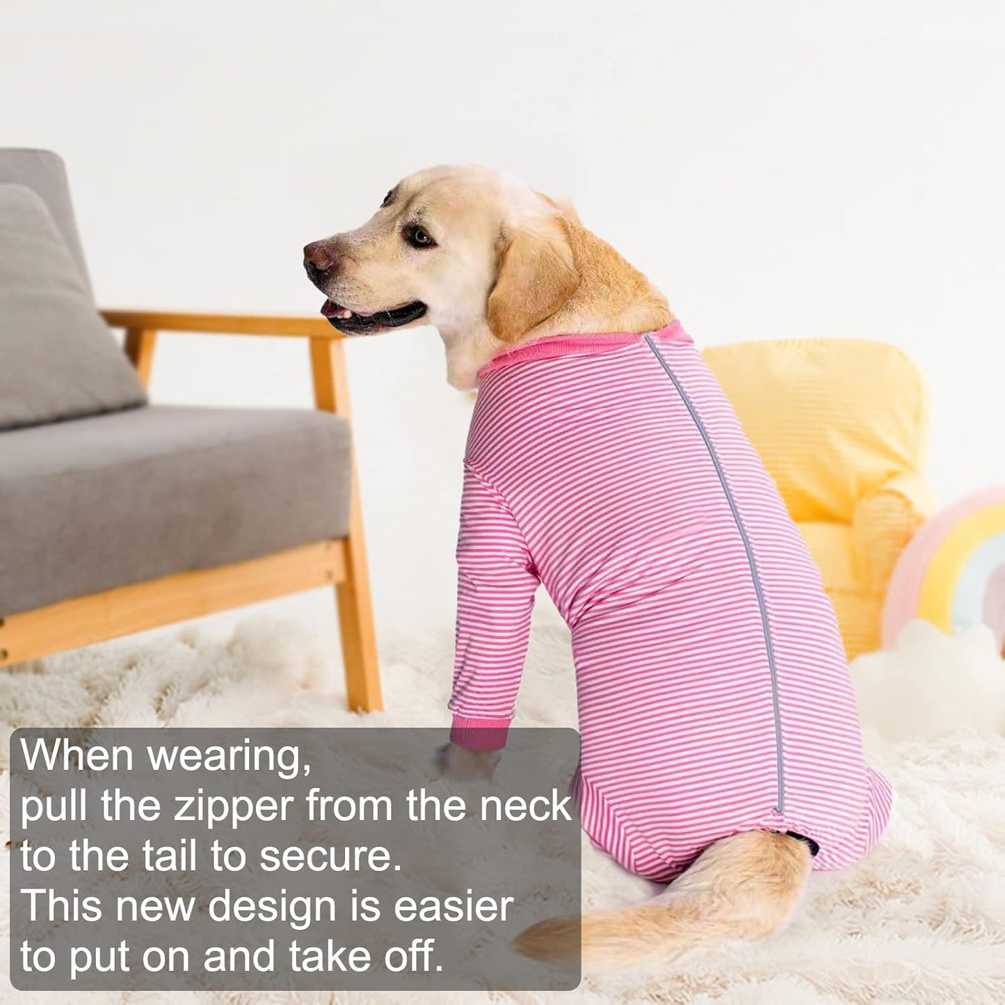 Yeapeeto Dog Onesie Surgery Recovery Suit for Large Medium Bodysuit Dogs Pajamas PJS Full Body for Shedding, Prevent Licking, Wound Protection, Cone Alternative (7X-Large (Pack of 1), Pink)