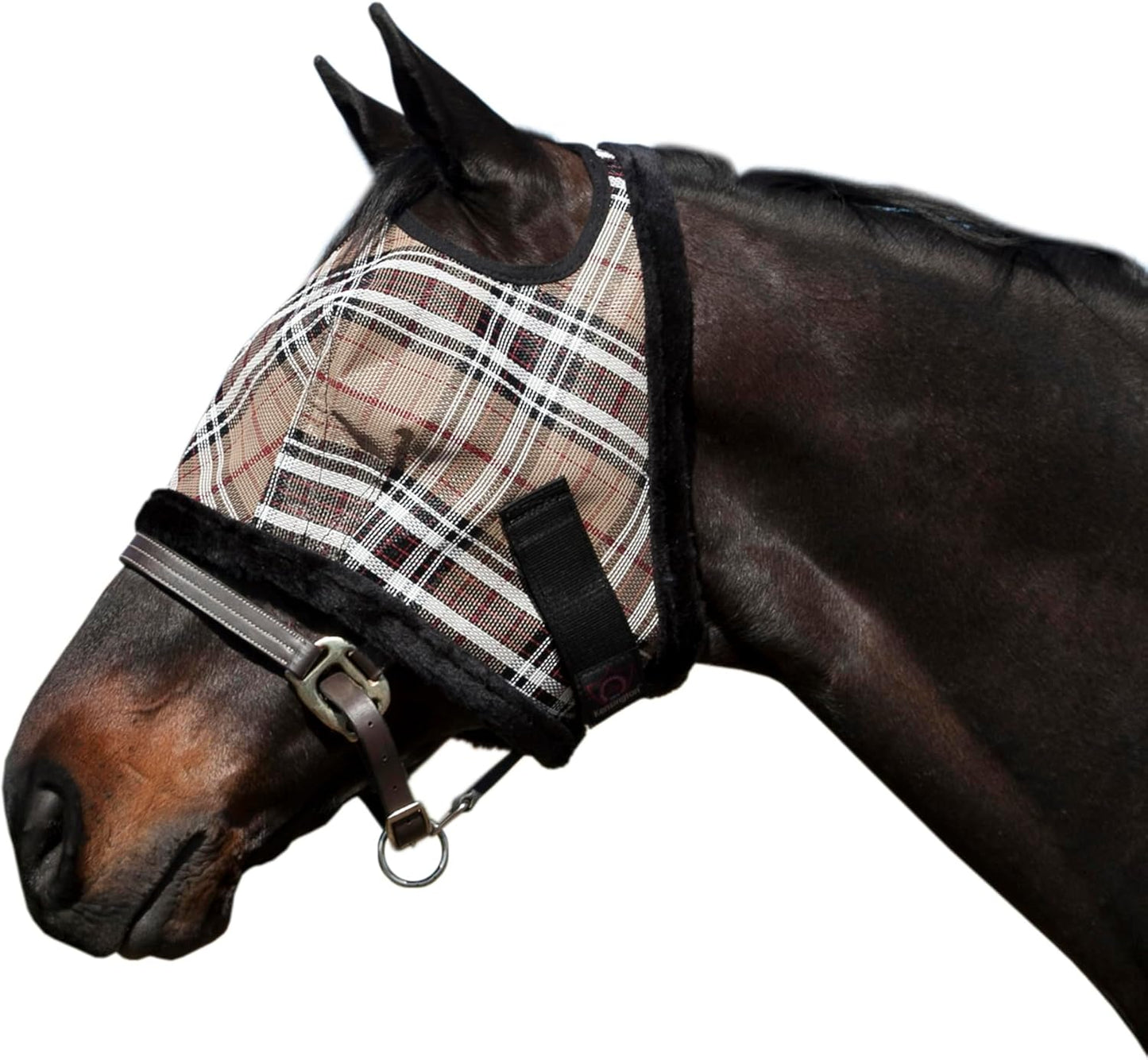 Kensington Fly Mask with Fleece Trim for Horses — Protects Face and Eyes Helps Block Sun Rays While Allowing Full Visibility — Breathable and Non Heat Transferring
