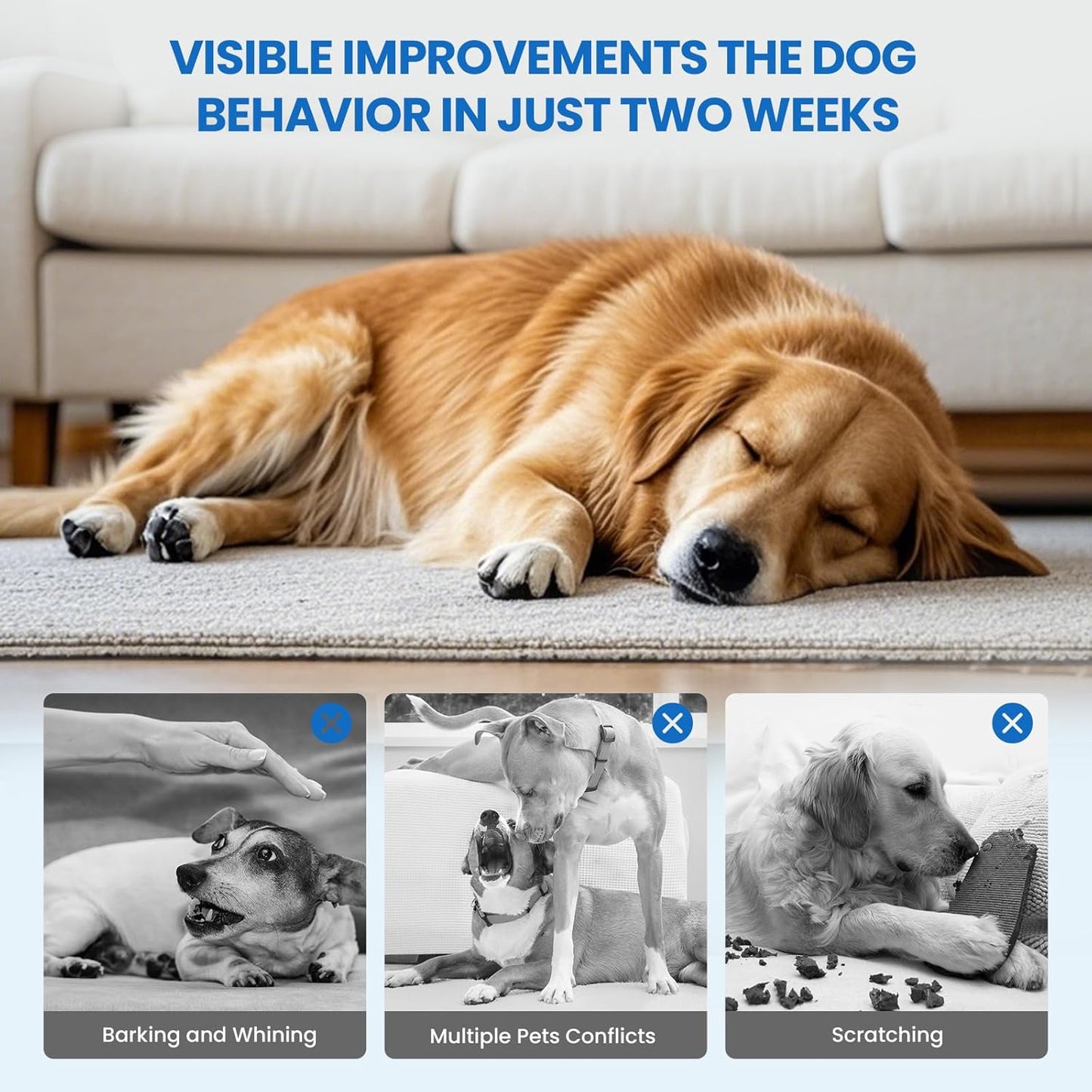 Dog Calming Diffuser, 6 in 1 Dog Pheromones Calming Diffuser, Relaxing Pheromone for Dogs Relief Stress Anxiety Reduce Aggression Barking, Help Train Dog to Pee, 2 Diffuser 4 Refill(48ml)