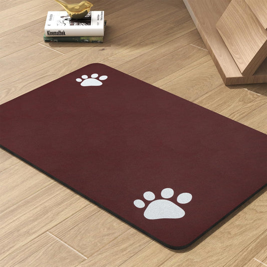 Pet Feeding Mat-Absorbent Dog Mat for Food and Water Bowl-No Stains Quick Dry Water Dispenser Mat-Dog Accessories Pet Supplies-Bowl for Messy Drinkers（RED,23"x34"