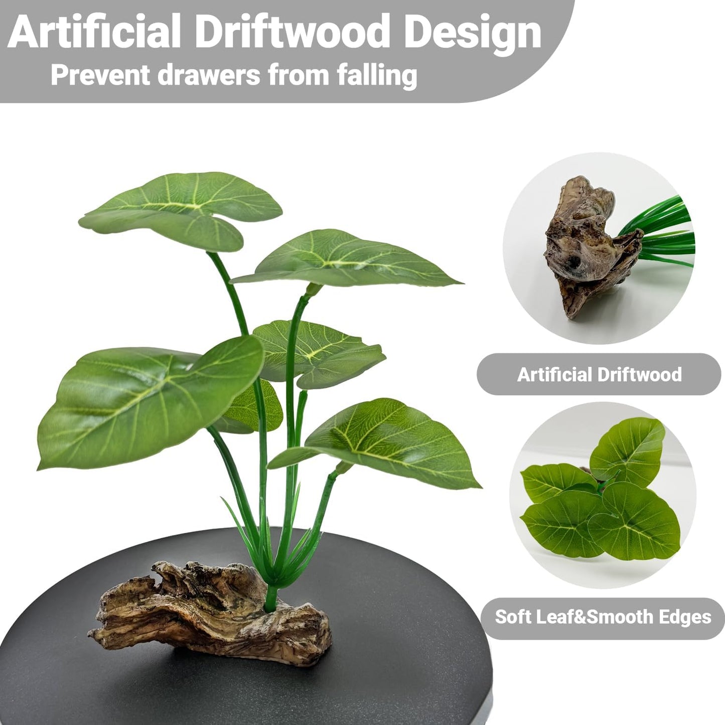 Aquarium Decor Fish Tank Plant Decorations 6-in Betta Leaf Hammock, Artificial Silk Aquarium Plants Realistic for Betta Fish Tank Accessories, Goldfish, Reptile Plants Decor Driftwood