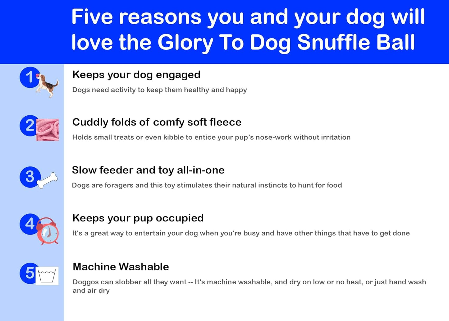 Glory To Dog Medium Breed Snuffle Interactive Foraging Dog Puzzle Ball Toy Pink Large