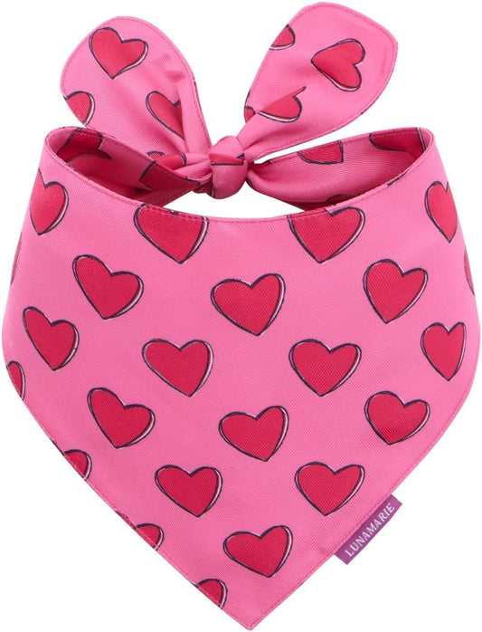 LunaMarie - Luxury Pet Birthday Bandanas -Premium & Silky Poly Fabric | 100% Handmade | Custom Shape Dual Layered (Jennifer, X-Small)
