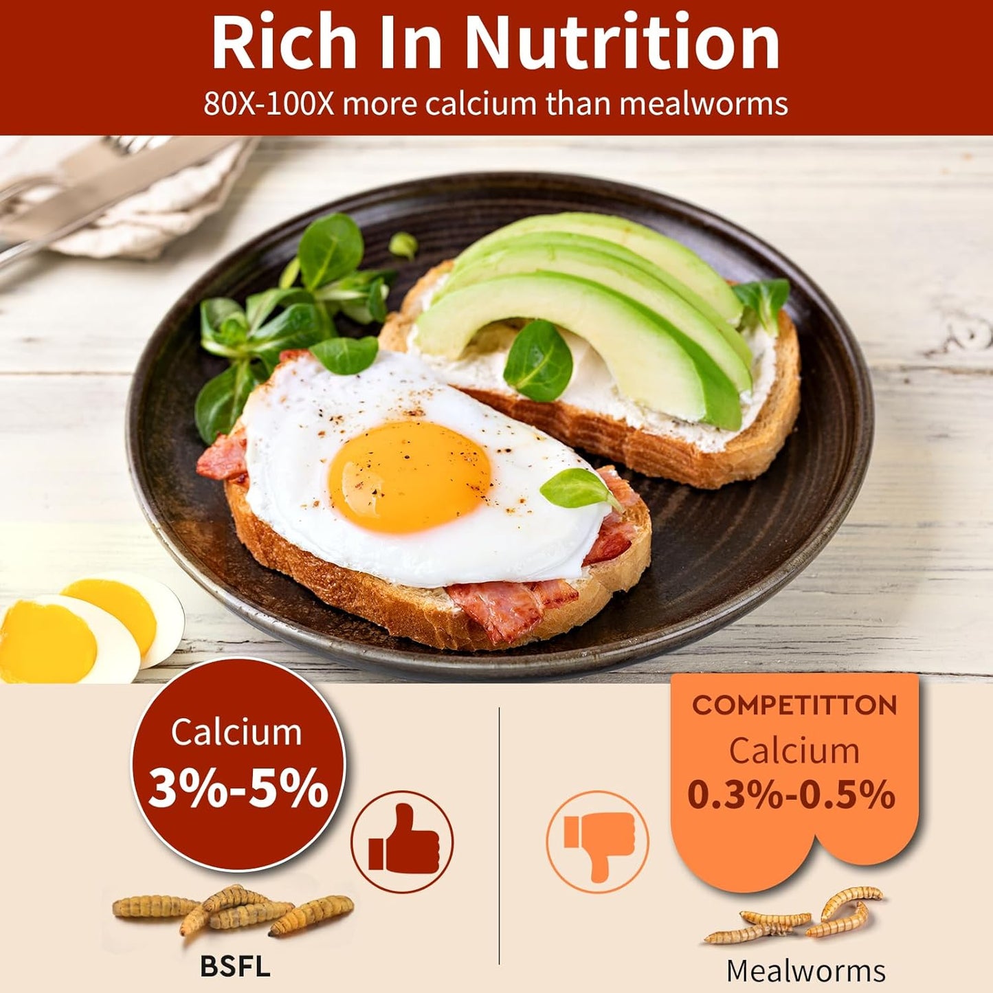 Dried Black Soldier Fly Larvae 10LB, 100% Natural Non-GMO, No Additives, Treat for Chickens, Reptiles and Birds, More Calcium Than Mealworms