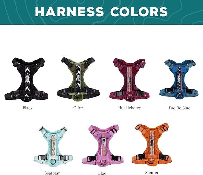 Wilderdog Lightweight Dog Harness with Reflective Straps - Medium - Seafoam