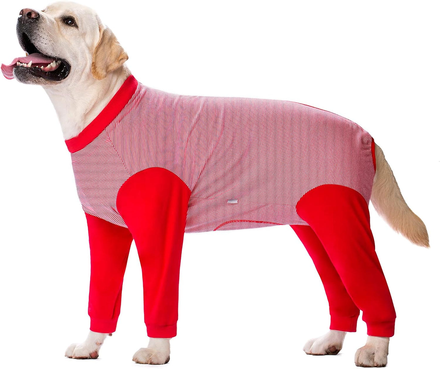 Yeapeeto Dog Onesie Surgery Recovery Suit for Large Medium Bodysuit Dogs Pajamas PJS Full Body for Shedding, Prevent Licking, Wound Protection, Cone Alternative (7X-Large (Pack of 1), Red)