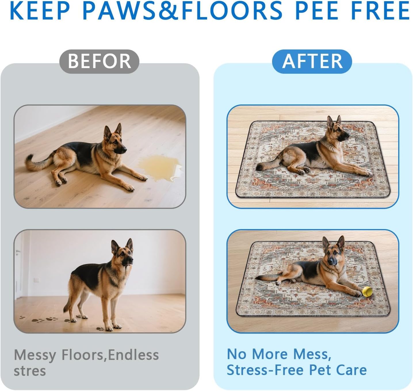 Washable Pee Pads for Dogs 2 Pack, Absorbent Reusable Puppy Pads Waterproof, Leakproof & Non-Slip Whelping Pad, Potty Training Pads for Dogs Playpen Mat 48x48