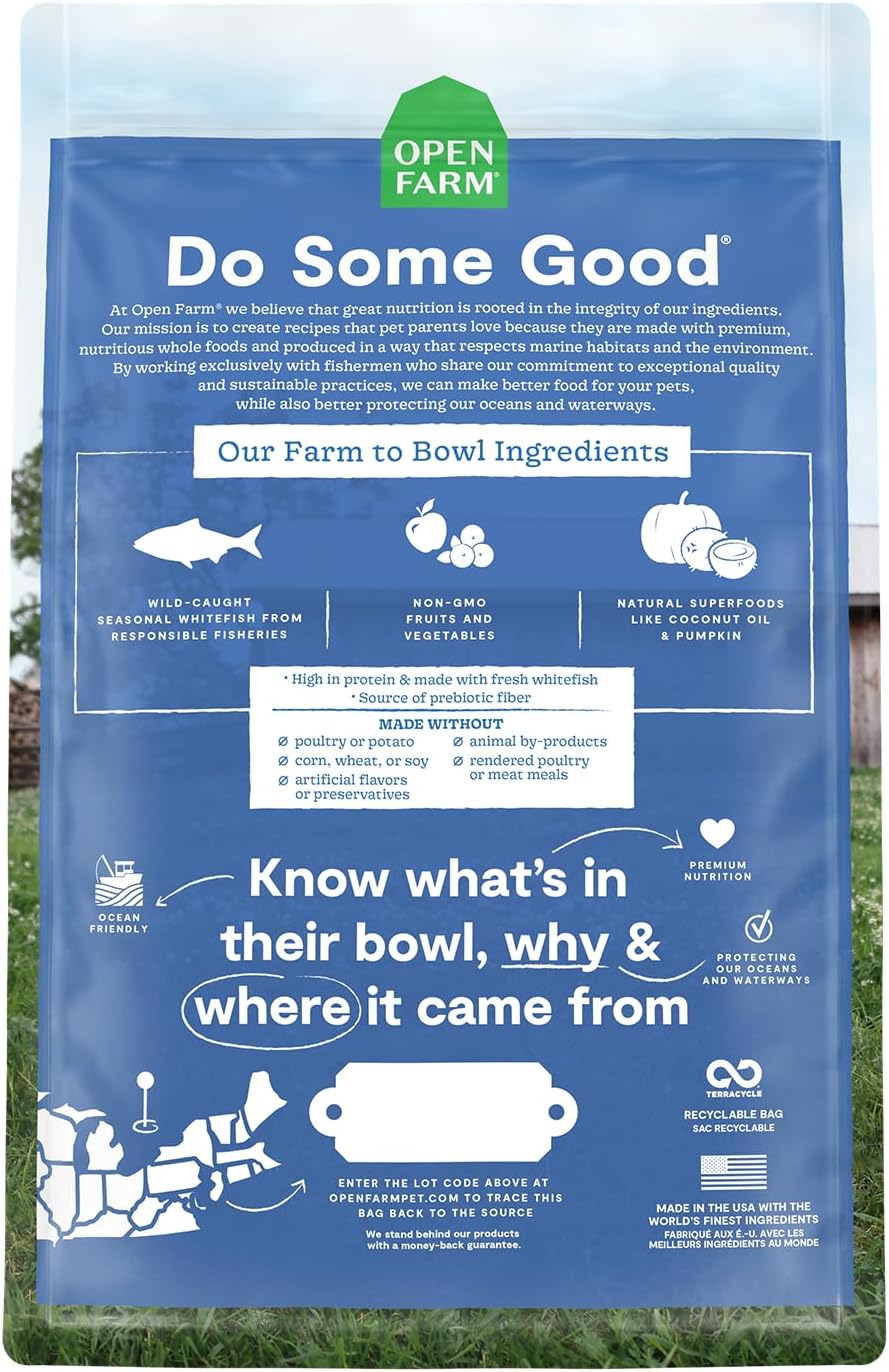 Open Farm Catch-of-The-Season Whitefish Grain-Free Dry Cat Food, Wild-Caught Fish Recipe with Non-GMO Superfoods and No Artificial Flavors or Preservatives, 2 lbs