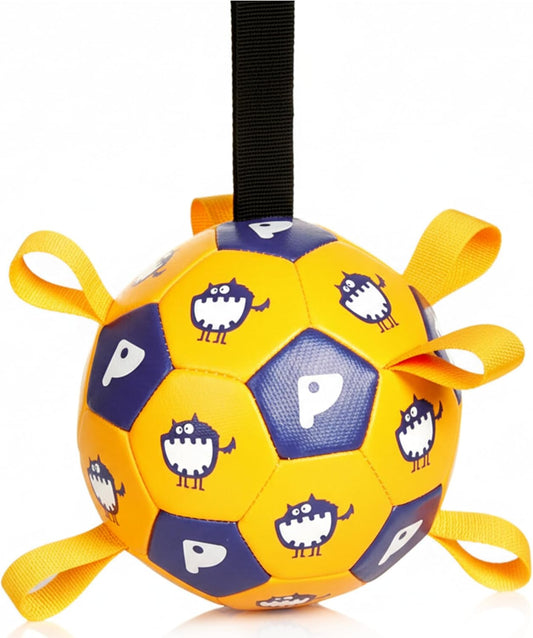 Race&Herd 6" Jolly Soccer Ball for Dogs - Tough Durable Dog Ball Toy with Straps, Pet Bouncy Herding Balls for Dogs, Floating Dog Balls with Tags for Water Fetch (BaaBaaBall, Alien Sheep)