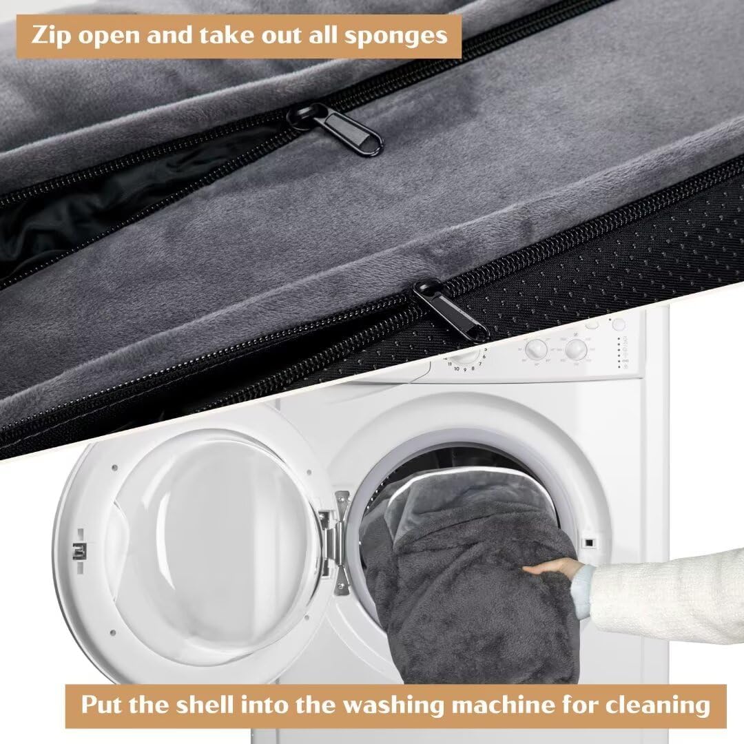 Comfort Expression Cooling Dog Bed, Jumbo Dog Bed for Extra Large Dogs, Memory Foam Orthopedic Bed, Large Breed Dogs, Waterproof Beds with Bolster & Removable Cover(Jumbo,Leaden Grey)