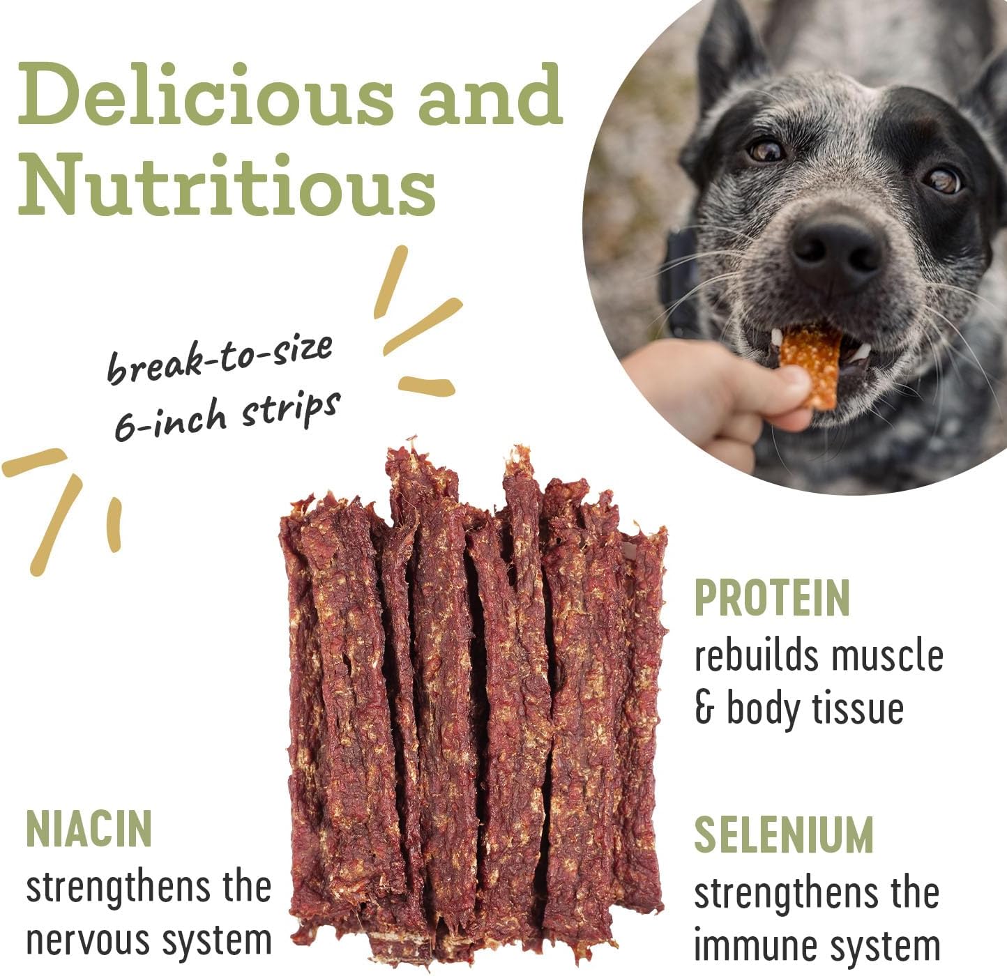 Farm Hounds - Boar Strips - Premium Natural Jerky for Dogs - from 100% Humanely Raised Boar - Break-to-Size - Great for Training & Treats - No Added Fillers - Made in USA - 4.5 oz - 2 Pack