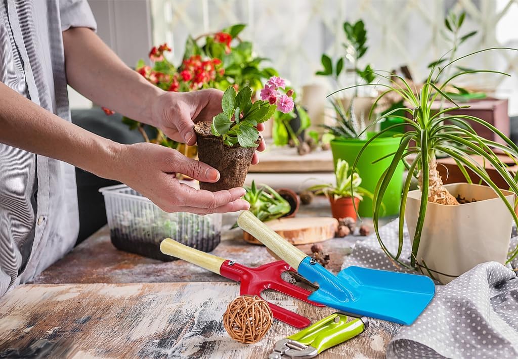 IELEK Gardening Tools Trowel, Rake, Shovel, Spoon, Fork for Gardening Tools Best Outdoor Easter Gift