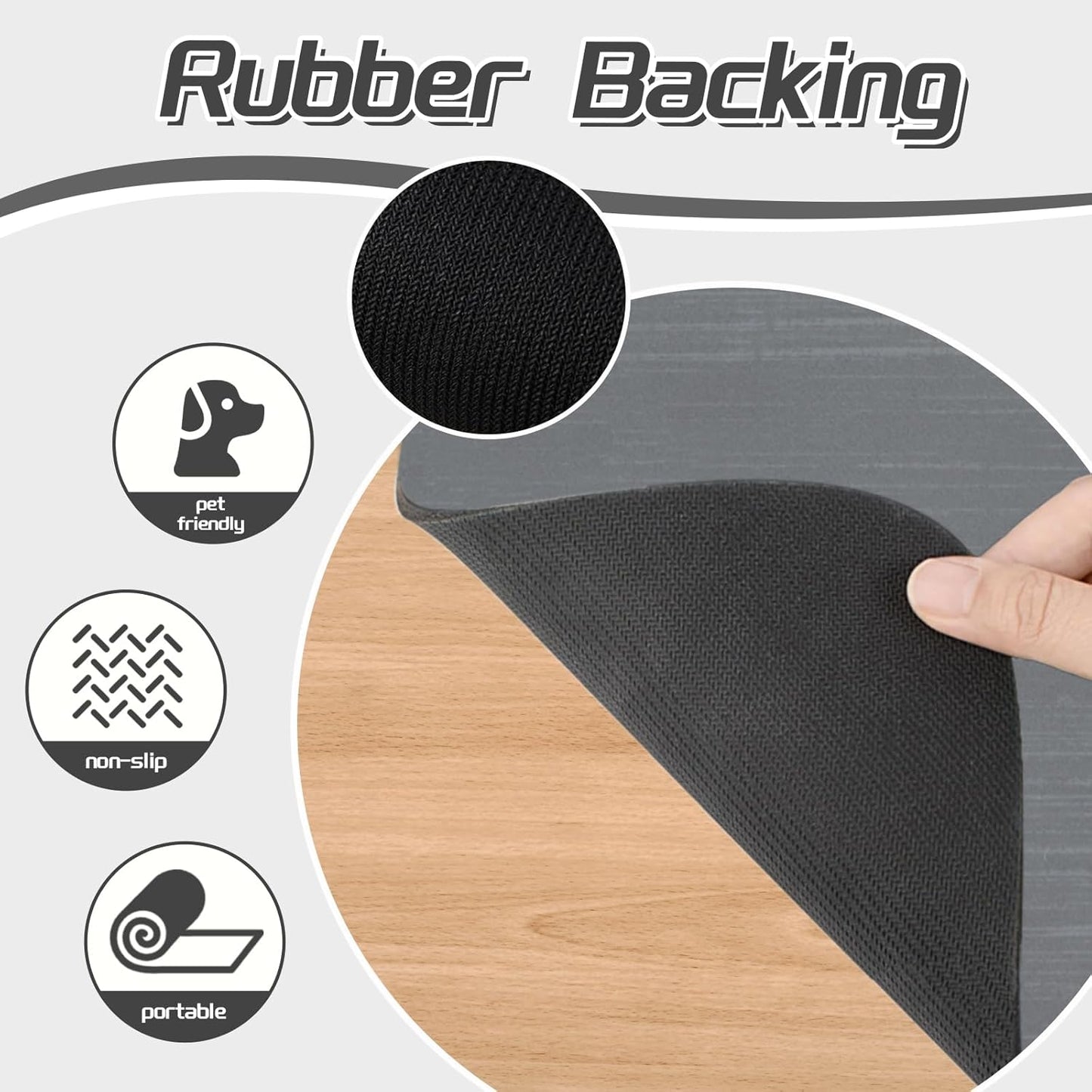 Le courant Cat & Dog Feeding Mat for Bowl-Pet Eating mat,Absorbent Non-Slip,Quick Dry Dog Water Bowl Dispenser Mat,Backing Pet Placemat for Messy Drinkers,Grey.Dog Paw-11.8x19.7 in