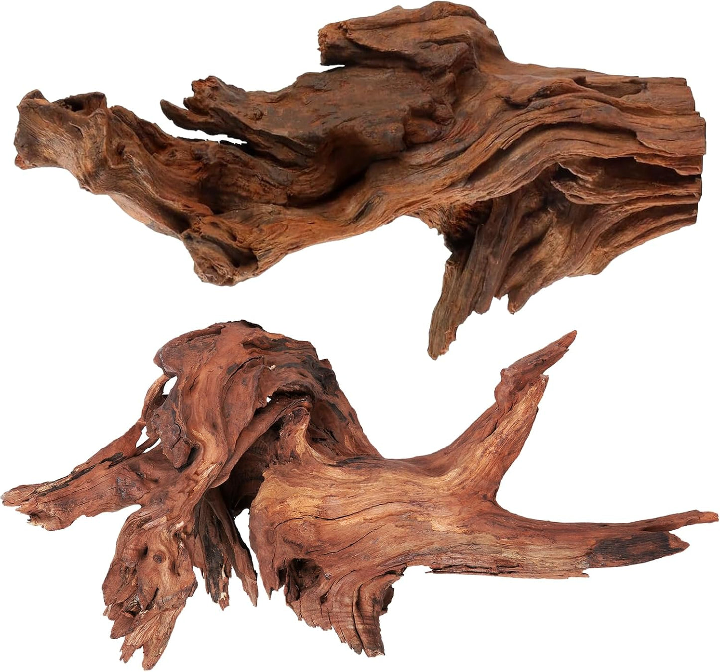 WDEFUN Natural Extral Large Driftwood for Aquarium Decor, 2-Piece 14''-18'' Driftwood for Decorations on Fish Tank, Reptiles Bearded Dragon Accessories or Air Plants
