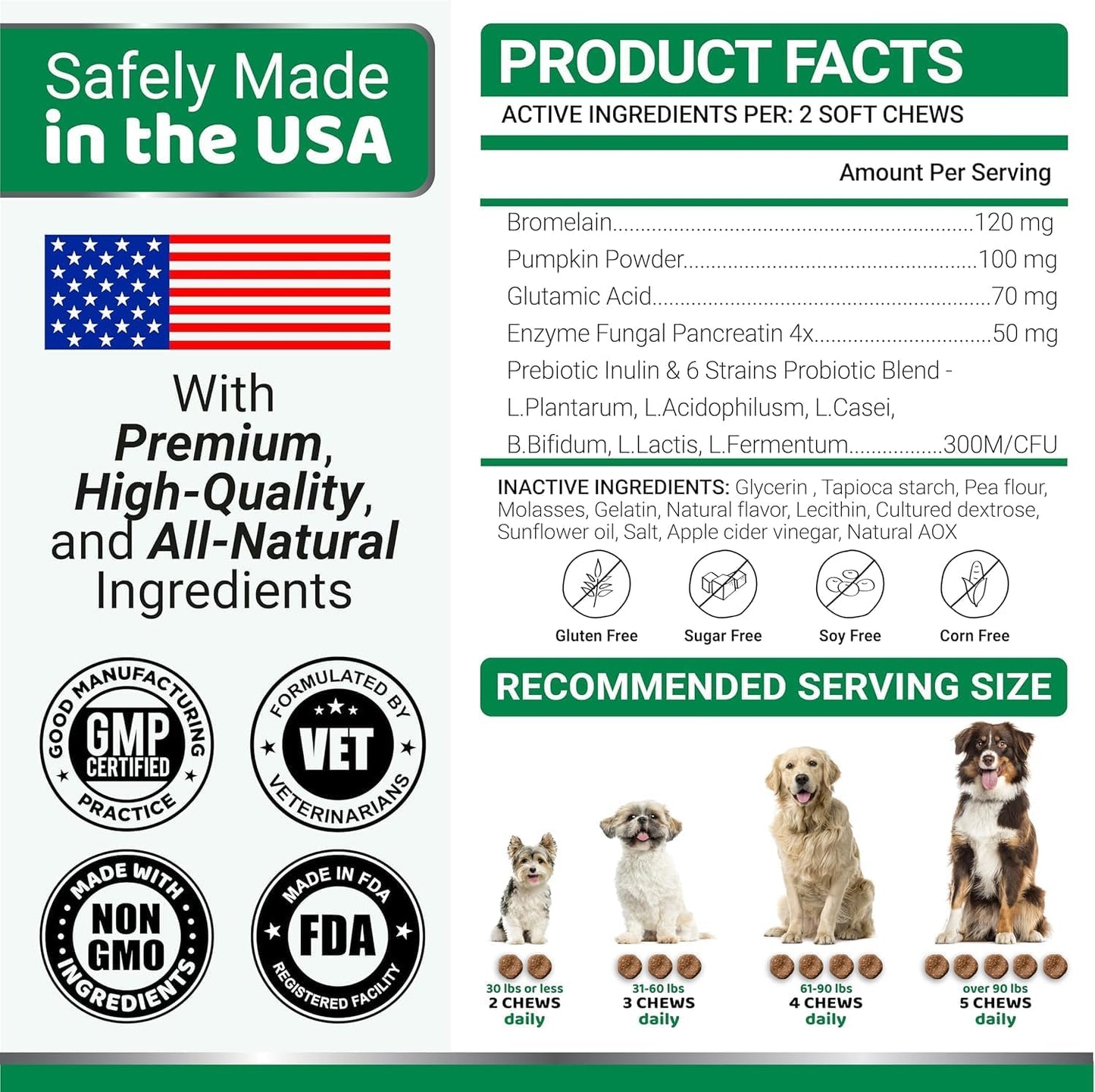 YUMA'S No Poo Chews for Dogs - 170 Count - Coprophagia No Poop Eating Deterrent for Dogs - Stop Eating Poop for Canine - Gut Health - Probiotics & Digestive Enzymes Supplement - Made in USA
