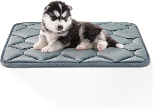 Dog Crate Mats,Soft Kennel Pads Washable with Anti-Slip Bottom,Dog Kennel Pads for Sleeping,Pets Mattress Cat Dog Beds for Small Dogs(23x17,Grey)