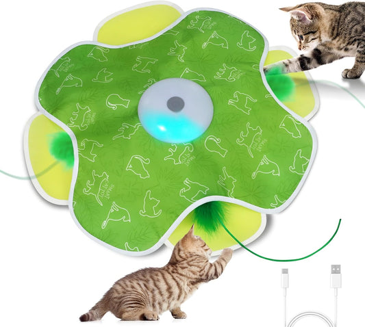 Interactive Cat Toys, Motion Activated, Moving Feather, Real Mouse Squeaky, Hide and Seek Cat Toys for Indoor Cats