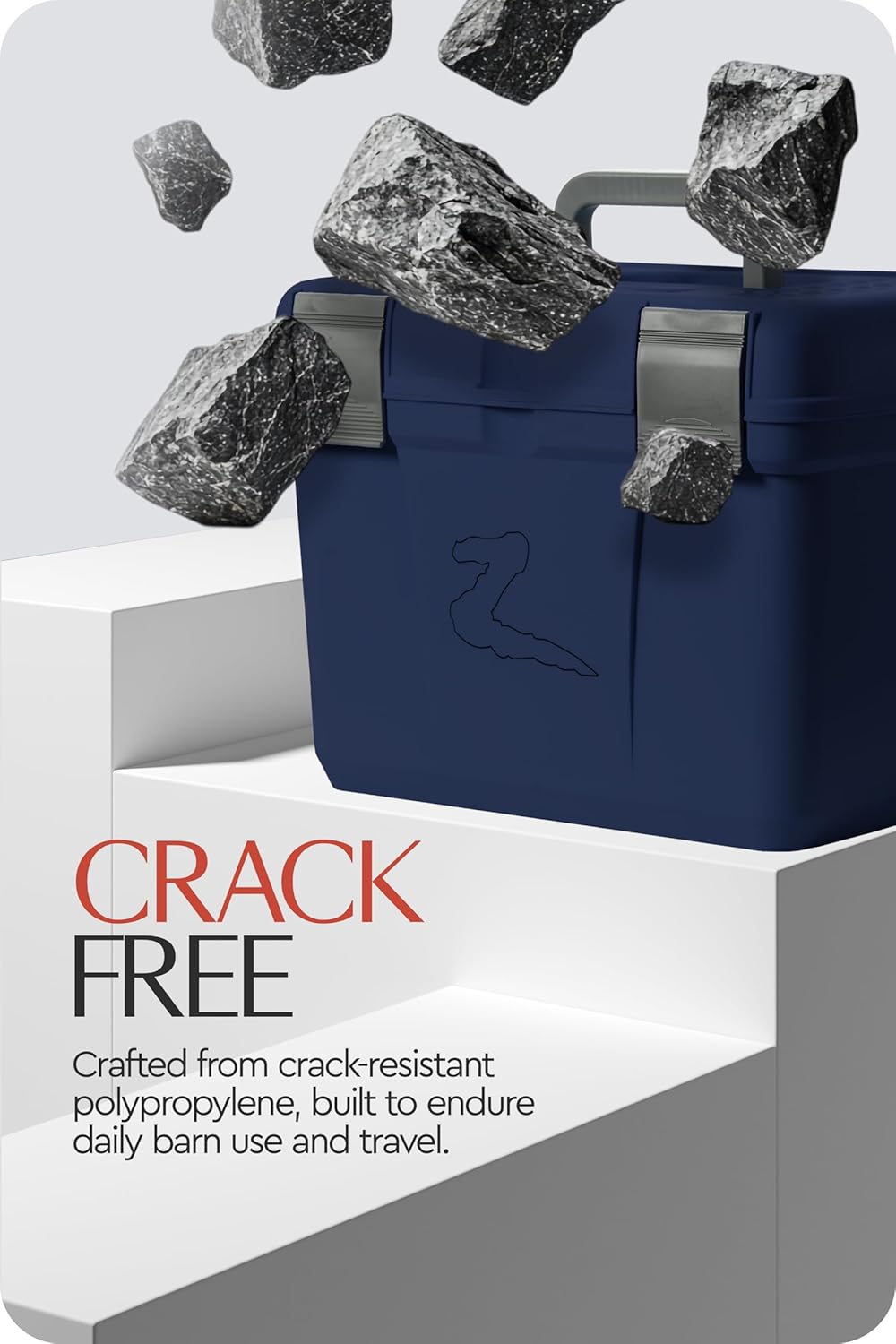 HORZE Smart Grooming Box for Horses, Dogs, Cats with Removable Tray | Non-Slip, Crack Resistant | 16" x 12" x 12" - Dark Blue - One Size