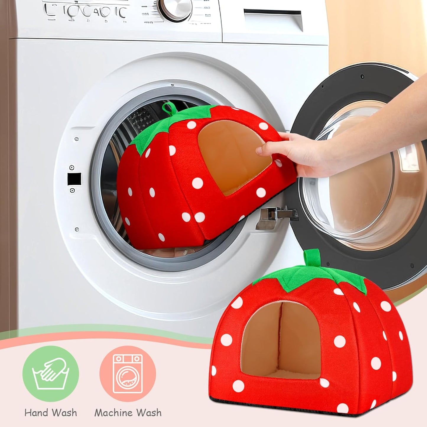 Guinea Pig Hideout for Small Animals(Guinea Pig Bed with Warm Fleece, Washable Pet Cushions, Winter Sleeping Warmth)