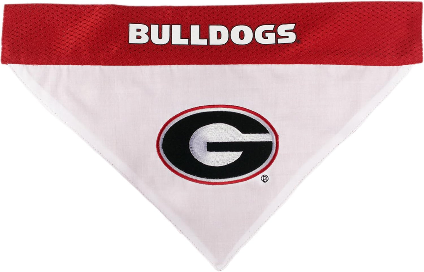 Pets First Collegiate Pet Accessories, Reversible Bandana, Georgia Bulldogs Size XX-Large
