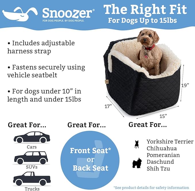 Snoozer Luxury Lookout Pet Car Seat, Small Luxury I, Navy Mutt