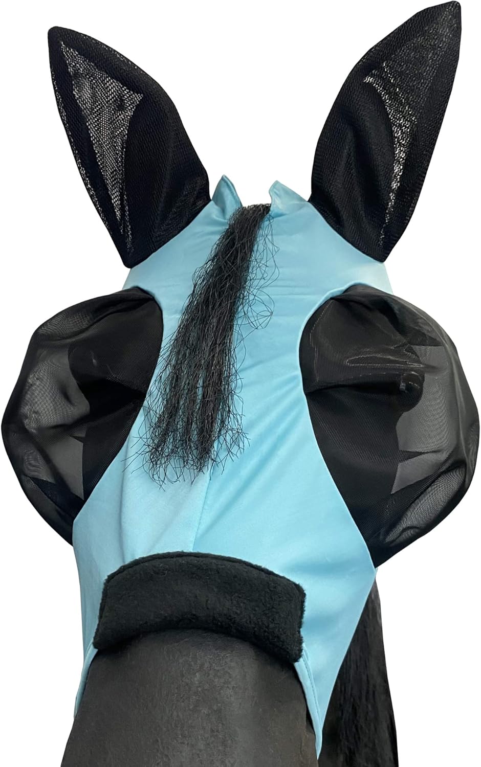 Horse Mesh Fly Mask with Ears, Soft Lycra Mesh Mask Anti-UV with Ears Pacific Blue, Cob