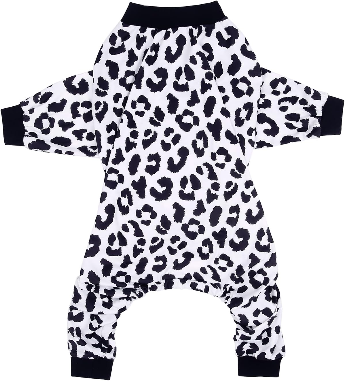 HDE Dog Pajamas One Piece Jammies Jumpsuit Pet Clothes Outfit Stretchy Lightweight Comfy Shirt Pjs for M-3XL Dogs Snow Leopard - 3XL