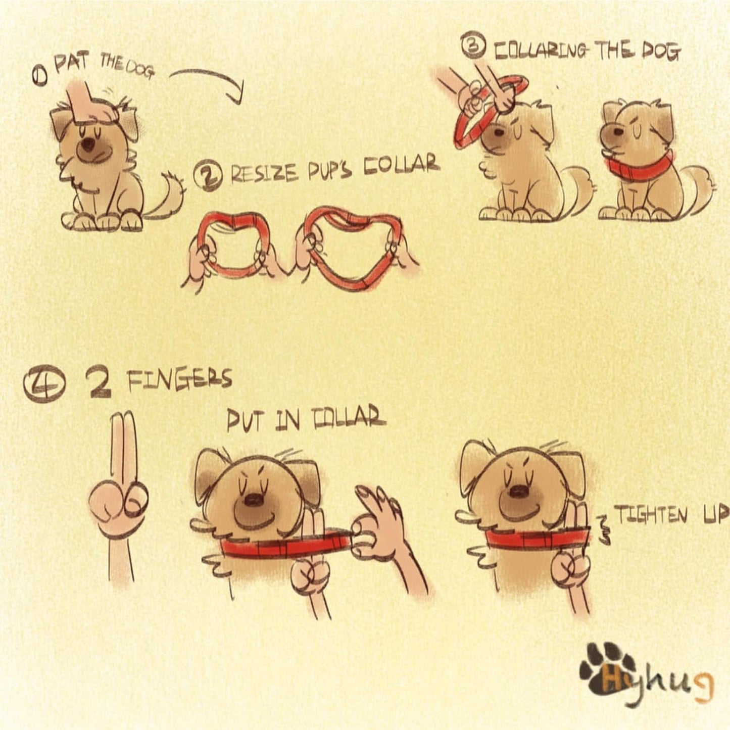 Hyhug Pets Premium Upgraded Heavy Duty Nylon Anti-Escape Martingale Collar for Boy and Girl Dogs Comfy and Safe - Professional Training, Daily Use Walking. (Army Yellow, Small)