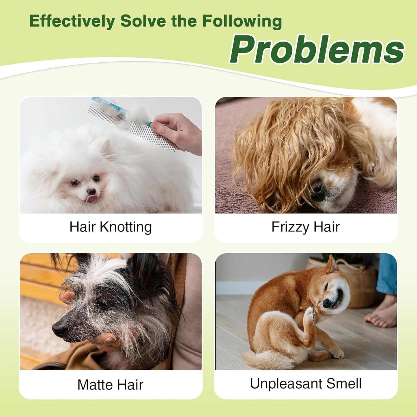 Dog Conditioner with Shea Butter & Olive Oil – Moisturizes, Relieves Itchy Skin & Allergies, Detangles, Controls Shedding, Leaves Fur Soft, Shiny & Fresh, Avocado Scent, 6.76 oz