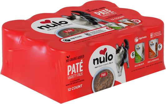 Nulo Variety Flavors Pate Wet Canned Cat Food, 12.5 Ounce (Pack of 12)