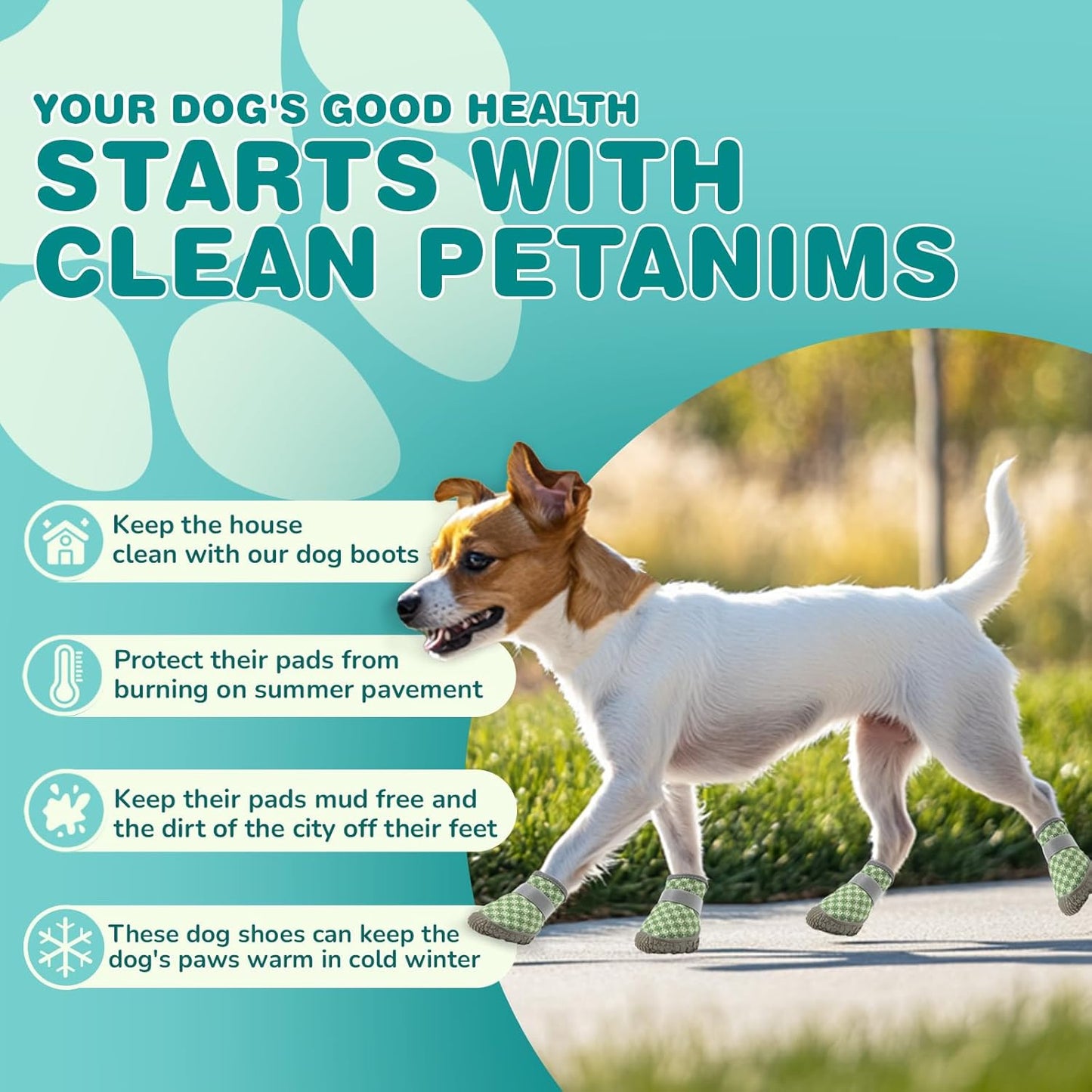 Small Dog Shoes, Breathable Puppy Boots & Paw Protectors for Winter Snow, Summer Hot Pavement, Dog Booties with Anti-Slip Rubber Soles for Hardwood Floors Green Size 4