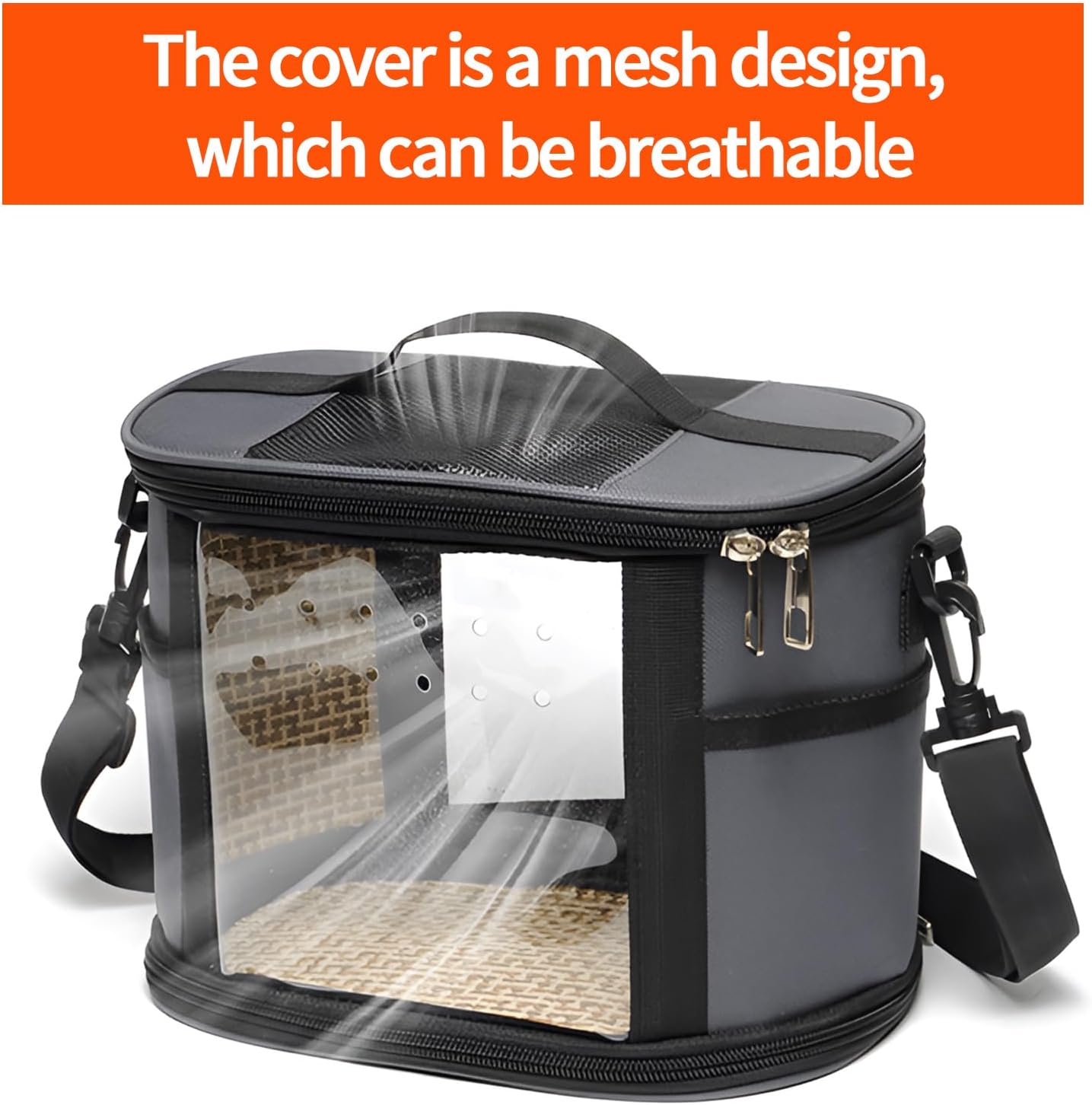 Bird Travel Carrierm, Small Bird Travel Backpack Carrier Cage with Tray and Breathable Clear Window, for Parakeet Cockatiel Budgies, for Camping Hiking (Large-White)