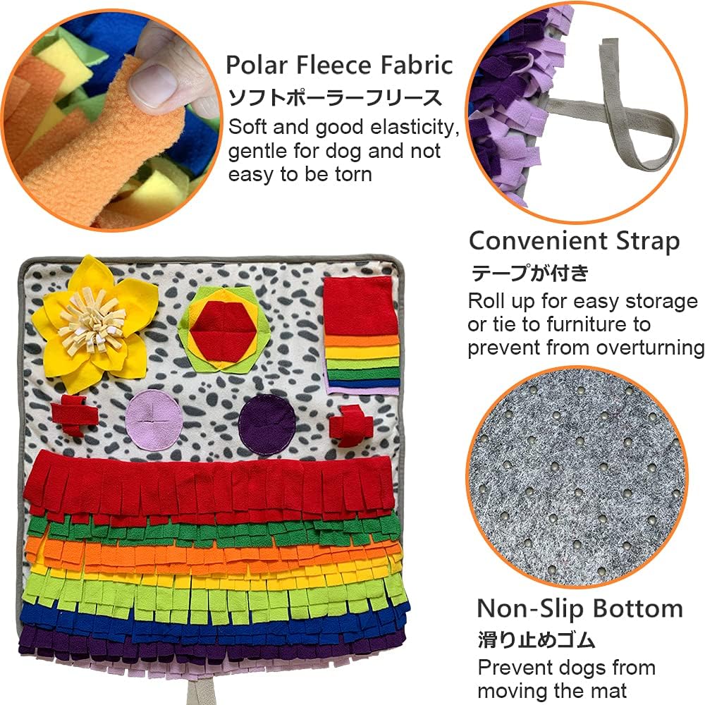 Snuffle Mat for Dogs, Nosework Feeding Blanket Sniffing Pad for Interactive Games, Foraging Puzzle Enrichment Toys for Large Small Medium Pets