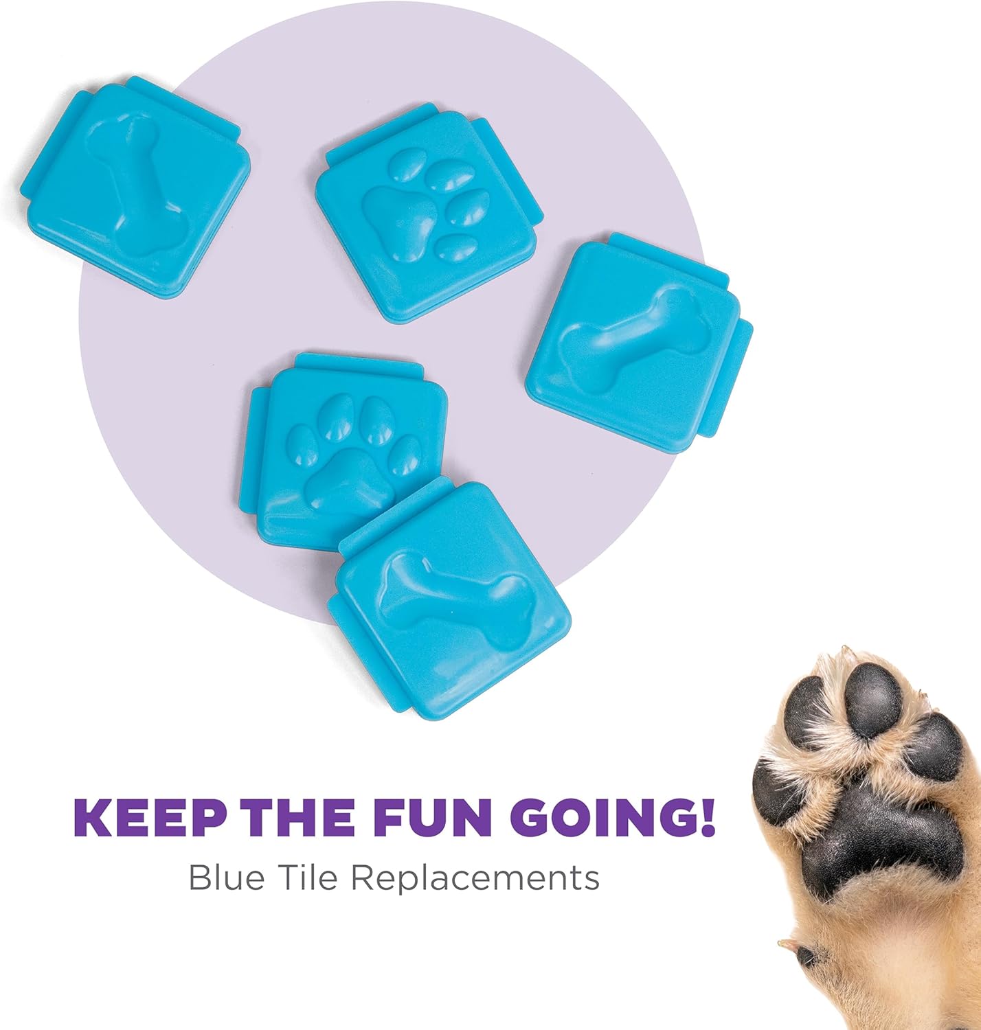 Outward Hound Nina Ottosson Nina Ottosson Extra Tiles for Dog Puzzles Challenge Slider & Multipuzzle - 5 Pack, Blue