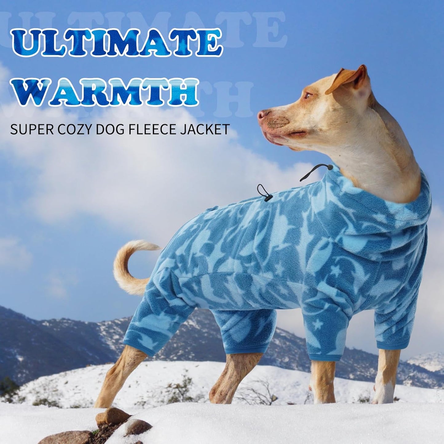 ROZKITCH Pajamas for Dogs Large, Pet Windproof Warm Cold Weather Jacket Vest with Luminous Zipper, Jumpsuit Apparel Outfit Clothes for Small Medium Large Dog Shark 2XL