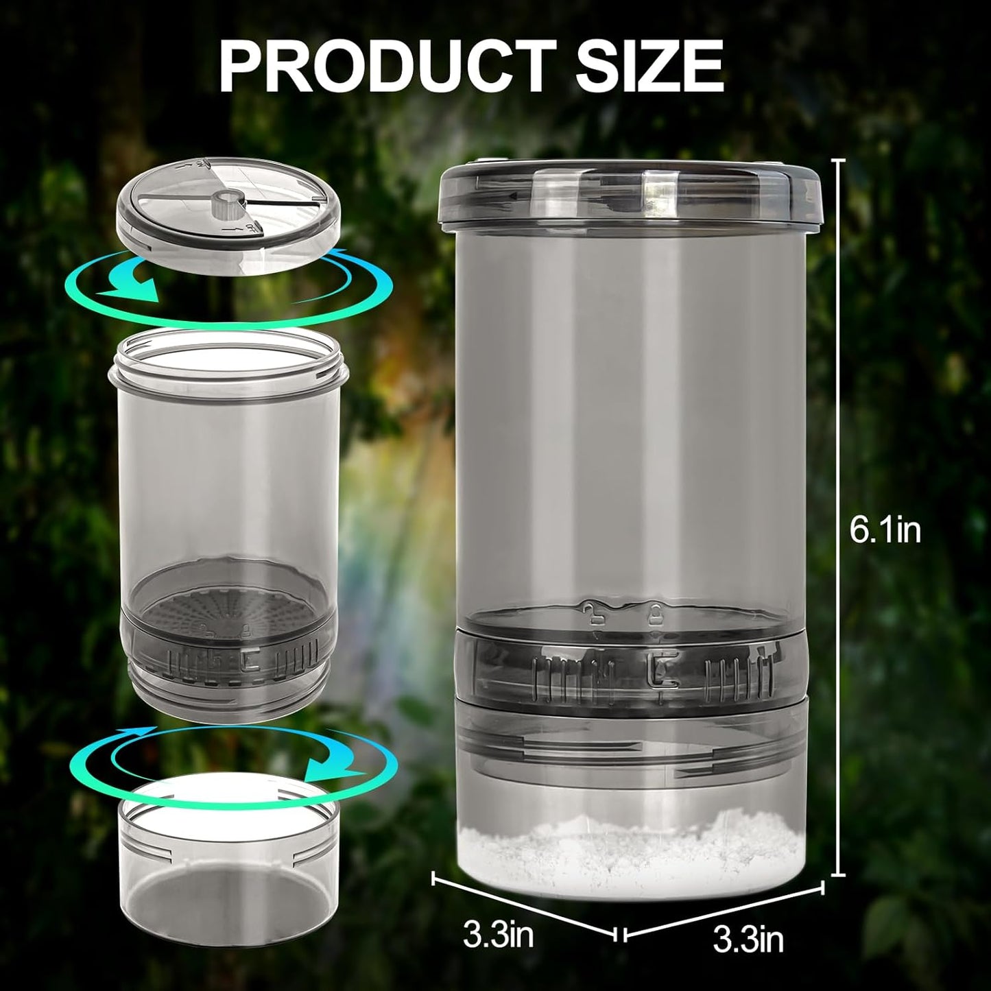 Cricket Calcium Powder Mixer, Reptile Cricket Keeper, Reptile Calcium Duster for Bearded Dragon Gecko Lizard Snake Chameleon