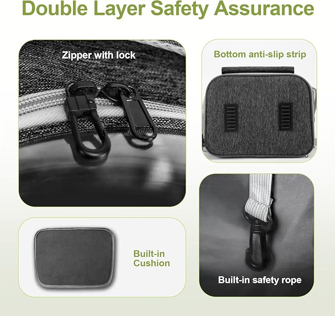 Cat Backpack Carrier, Breathable Cat Carrier Large Space Bubble Pet Backpack for Kitty Small Dog up to 12lbs, Transparent & Foldable Pet Carrier for Travel Hiking (Black