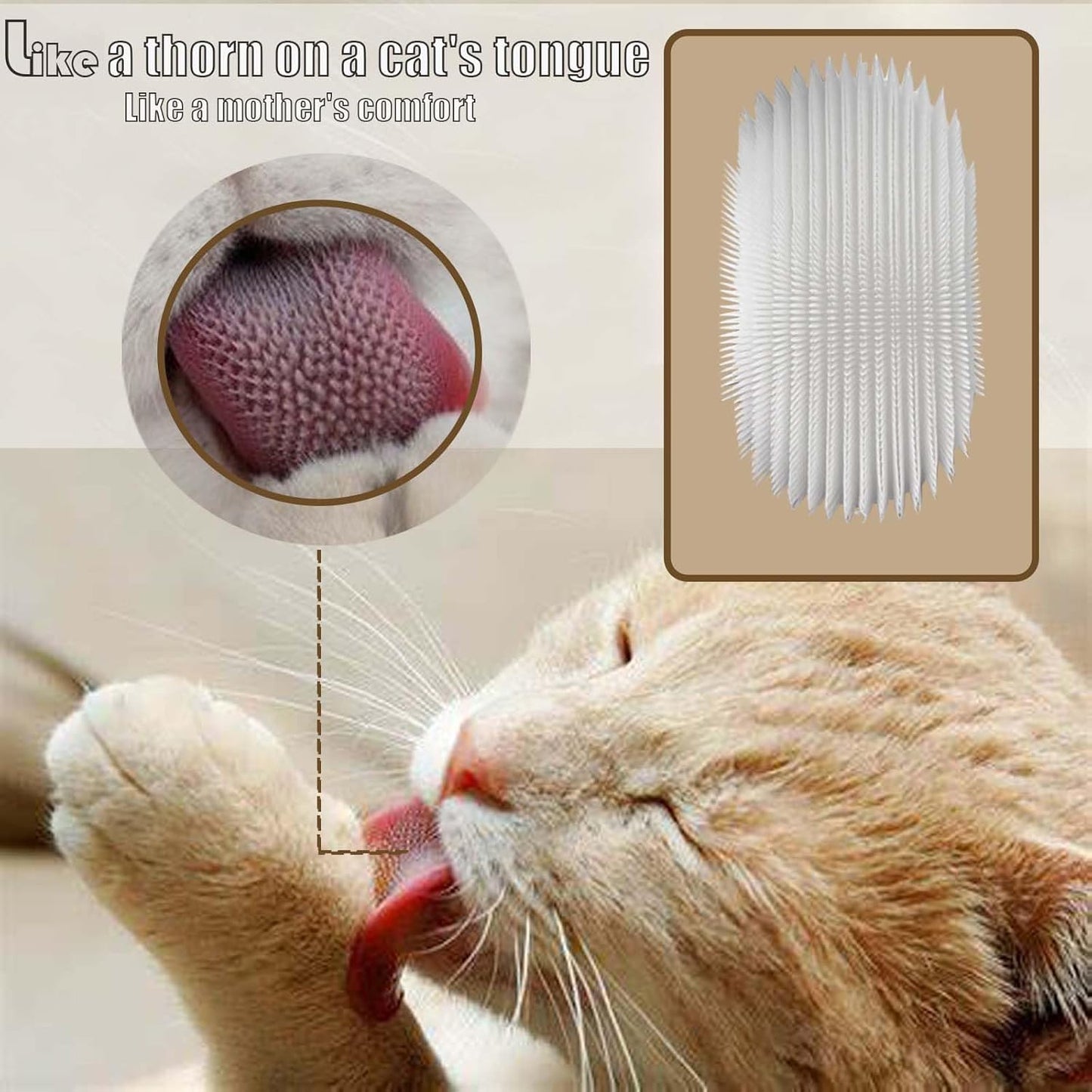 SoarExcelleryy Soft Fur Cat Brush - Over 1000 gentle cat tongue brushes with prickly serrations, suitable for sensitive cats - comfortable, lightweight, gentle, perfect for enhancing intimacy (blue)