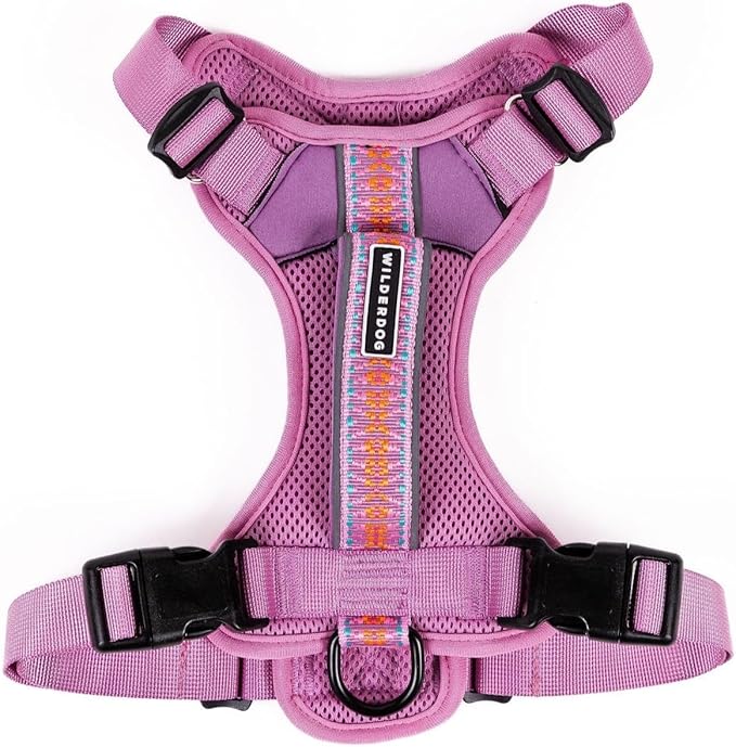 Wilderdog Lightweight Dog Harness with Reflective Straps - Medium - Lilac
