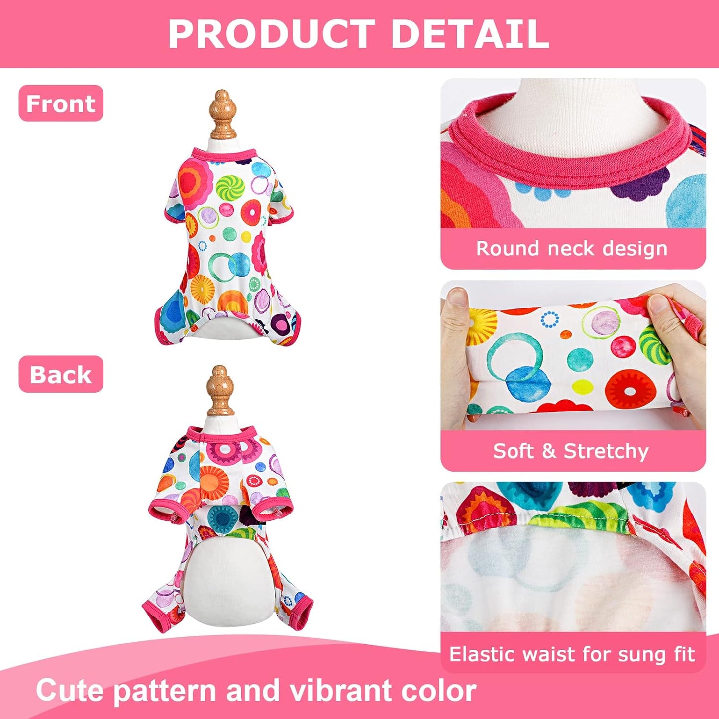 Dog Pajamas Pjs Summer Fall Dog Clothes for Small Dogs Girl - Boy - Medium Size Dogs, Soft Stretchy Puppy Clothes Doggie Onesies Cat Pet Jammies Outfit Floral