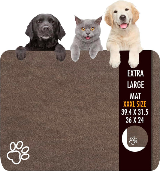 Dog Food Mat, 36" x 24" Extra Large Absorbent Dog Mat for Food and Water, Non Skid Cat Bowl Mat, No Stains Quick Dry for Pet Water Dispenser Pet Supplies for Messy Drinkers