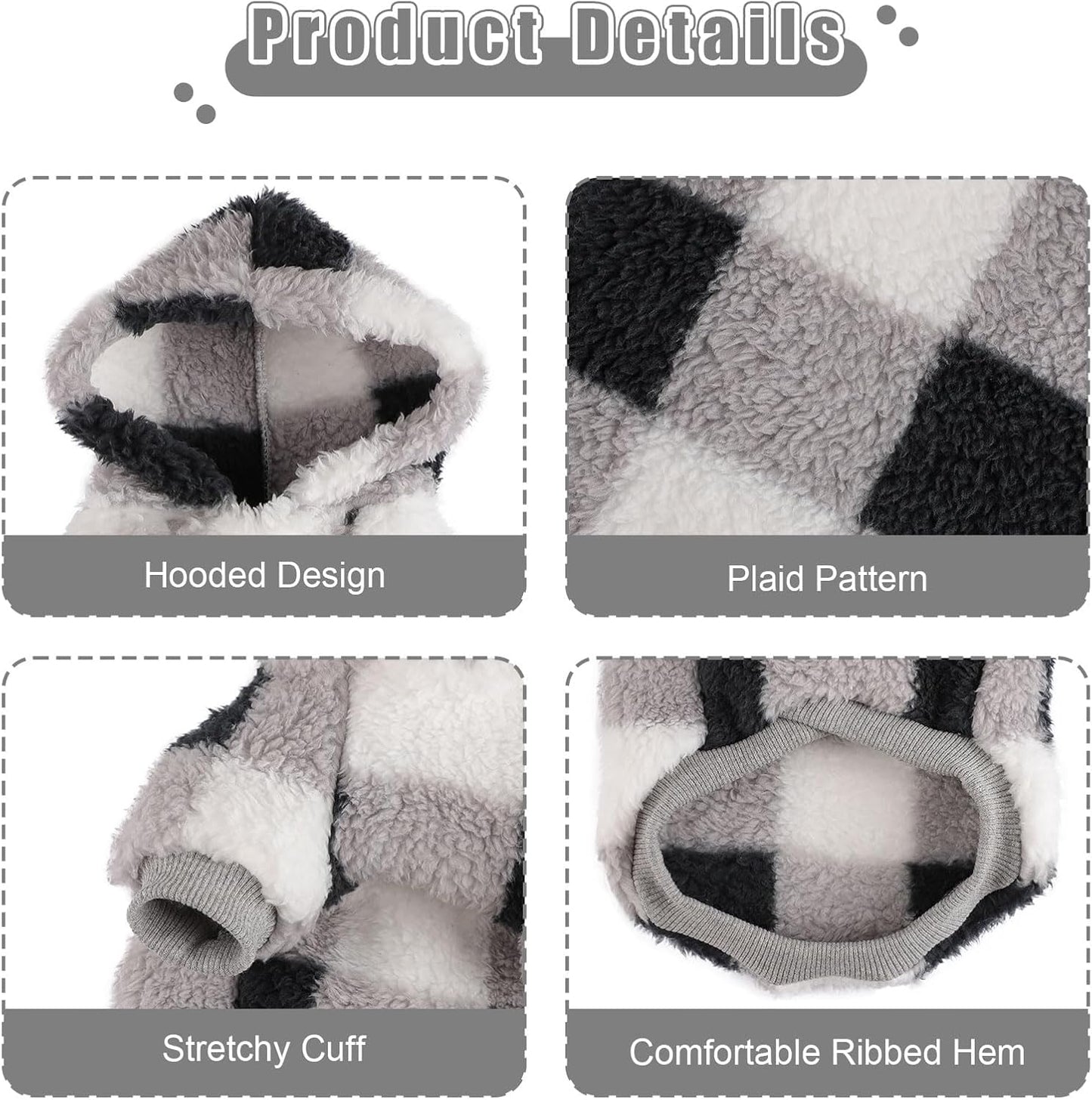 Small Dog Sweater for Dogs Hoodies,Winter Clothes Boy Girl Male Female,Warm Fleece Hoodies Pet Coat Apparel Outfit(Small, Black)