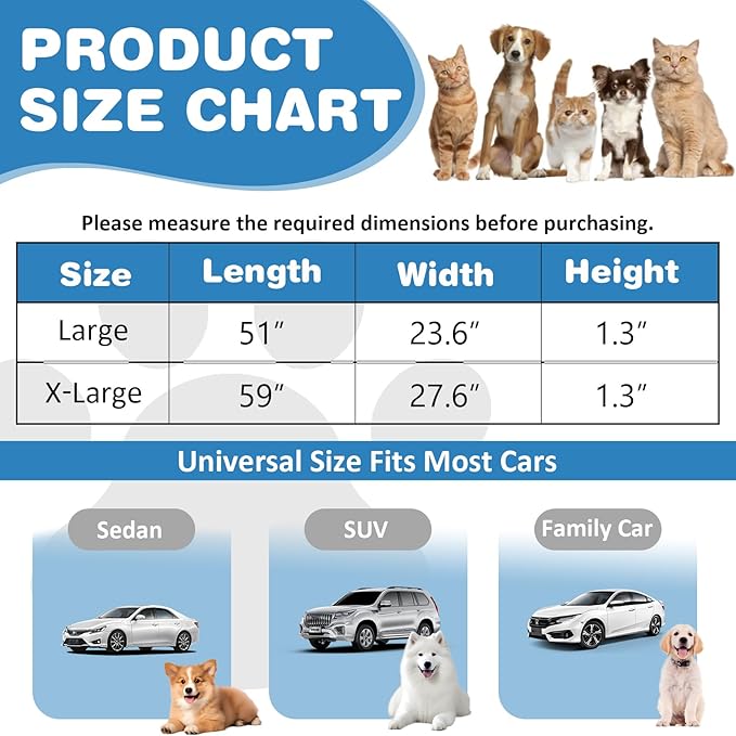 VClife Dog Bed for Car Backseat Anti Slip Pet Travel Bed, Soft Furry Cat Pet Bed Mat Washable Seat Cover for Car, Floor, Sofa, Portable Blanket, Custom Fit for Backseat Extender (Dark Gray, 59"×27.6")
