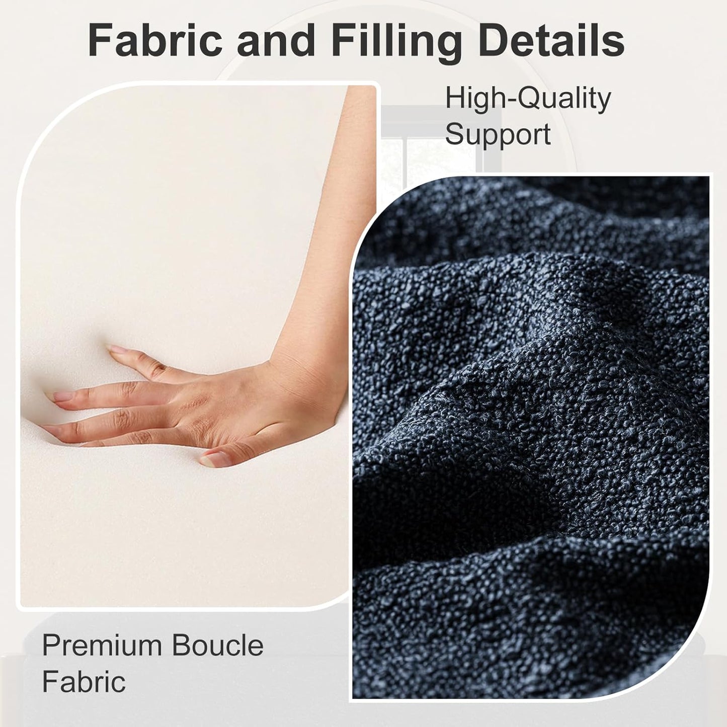 Storage Ottoman Bench, End of Bed Bench for Bedroom, 47" Boucle Upholstered Entryway Shoe Seat Bench, Holds up to 660 lb Storage Ottoman, Padded Blanket Chest Stool Foot Rest for Living Room Blue