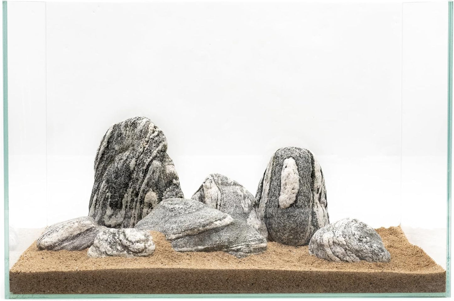 Natural Aquarium Rocks Silver Seiryu Rock Mountain Stone Fish Rocks for Aquariums and Terrariums Animal Feeding Box, Micro Landscape, Stone Landscape and Bonsai (5lb 2-5inch 4-5Pcs)