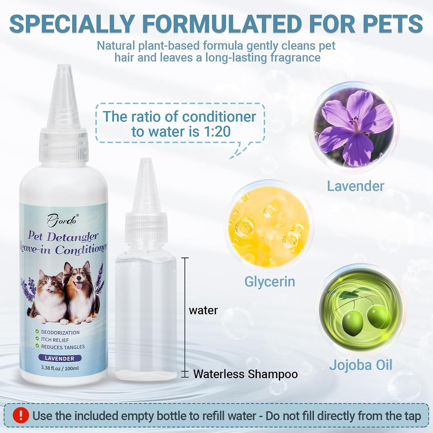 Pet Steam Brush for Dogs & Cats with Pet Conditioner, 4 in 1 Spray Hair Removal Comb for Shedding & Grooming, Self Cleaning Water Brush for Long & Short Haired Pets