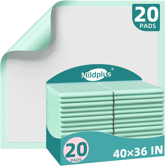 Disposable Bed Pads 40x36 Inch (40 Pack) - Extra Large, Super Absorbent Underpads for Adults & Pets, Waterproof Incontinence Pads, Mattress Protector [100x91CM]