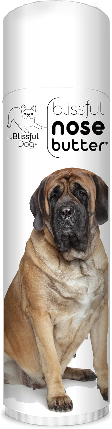 The Blissful Dog Mastiff Nose Butter for Dry, Cracked Skin, Lick-Safe Dog Nose Balm with Moisturizing Shea Butter, Almond, Olive, and Essential Oils, Pet Supplies, Uncented, 0.50 oz.