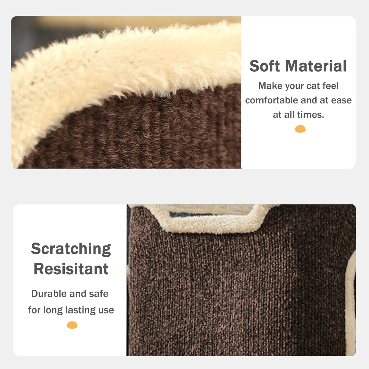 Empet Cat House for Indoor Cats Beds, Multi-Level Cat Condo, Foldable Cave Bed Brown, (3-Level)